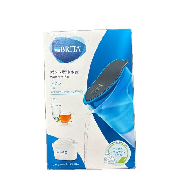 BRITA ポット型浄水器 Fun 1.5L ブルー系 (フィルターカートリッジ1個入り)