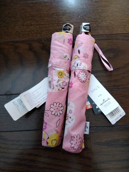 新品タグ付 ホールマーク Hallmark SHU'S 晴雨兼用 折りたたみ傘
