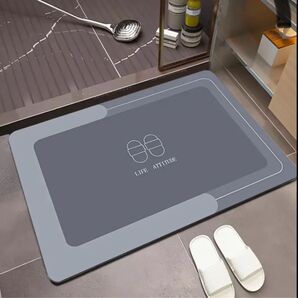 珪藻土バスマット お風呂マット 玄関マット 吸水 速乾 韓国 グレー ソフト