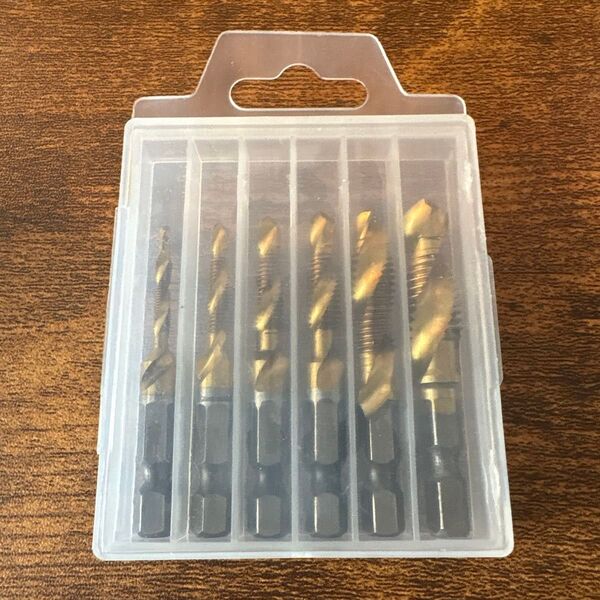 6本セット ドリル 六角軸 ドリルビット チタン製 M3-M10