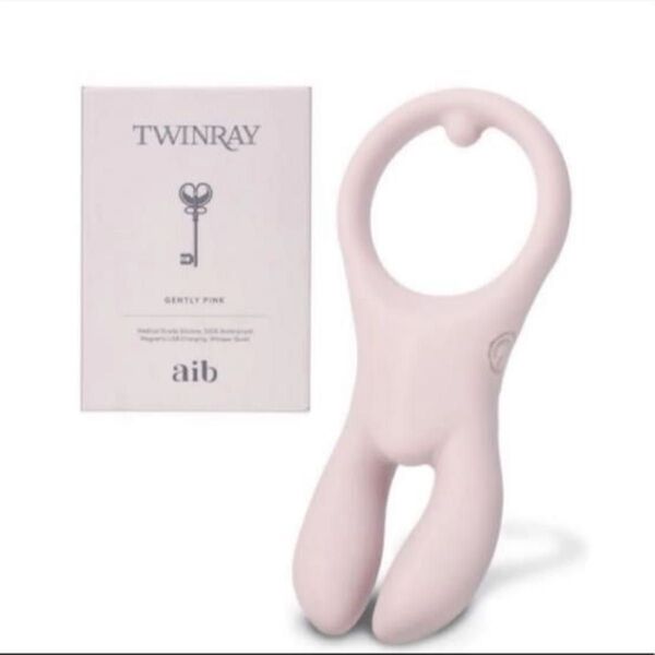マッサージ器 aib(アイブ) ピンクTWINRAY ツインレイ マッサージャー 静音 防水 ケース付き USB マグネット充電