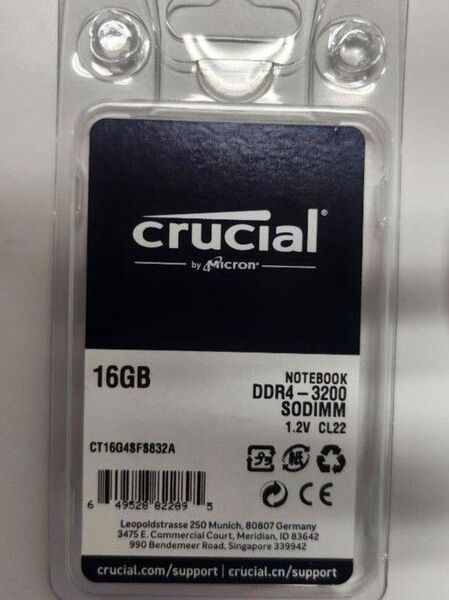 新品未開封 Crucial DDR4-3200MHz 16GB