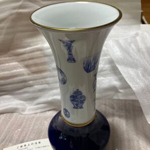 深川製磁 花瓶 色蒔き 未使用に近い
