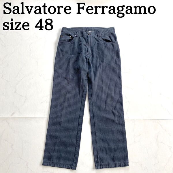 希少★Salvatore Ferragamoフェラガモ コットン パンツ 48 価格の相談大歓迎です♪