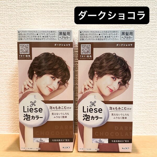 Liese/リーゼ 泡カラー(ダークショコラ)黒髪用ヘアカラー 2箱