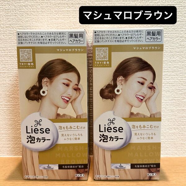 Liese/リーゼ 泡カラー(マシュマロブラウン)黒髪用ヘアカラー 2箱
