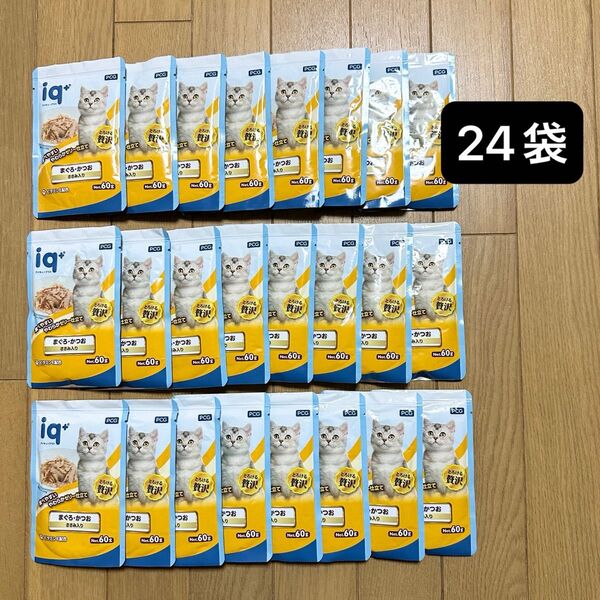 iq+/アイキュープラス(まぐろ かつお ささみ入り)ゼリー仕立て 60g×24袋(キャットフード ウエットフード パウチ 猫)