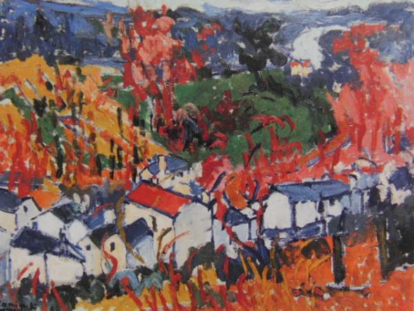 Maurice de Vlaminck, MAISONS ET ARBRES, Overseas version super rare raisonné, Brand new with frame, postage included, iafa free shipping, painting, oil painting, Nature, Landscape painting