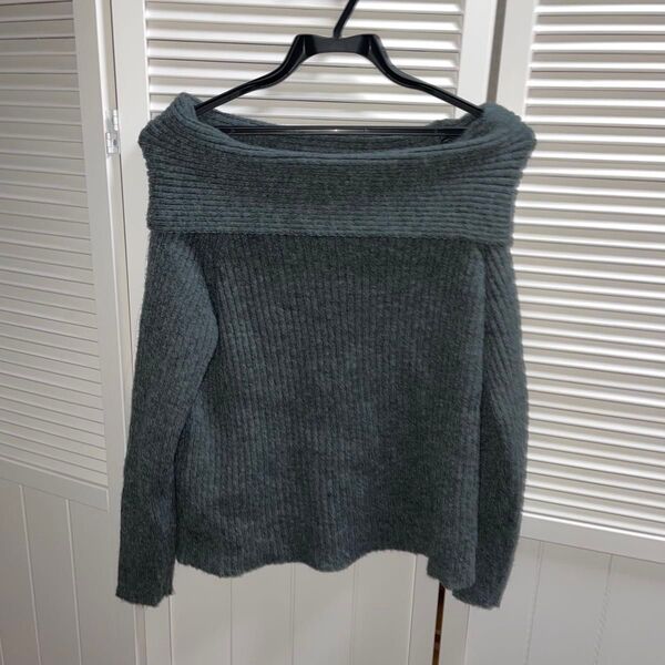オフショル ニット グレー SHEIN