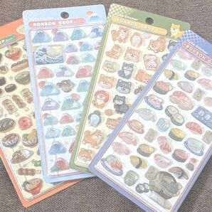 ボンボンドロップシール ぷくぷくシール 立体シール 4種類