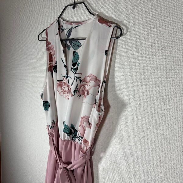 SHEIN 花柄プリント ノースリーブ ミニワンピース L