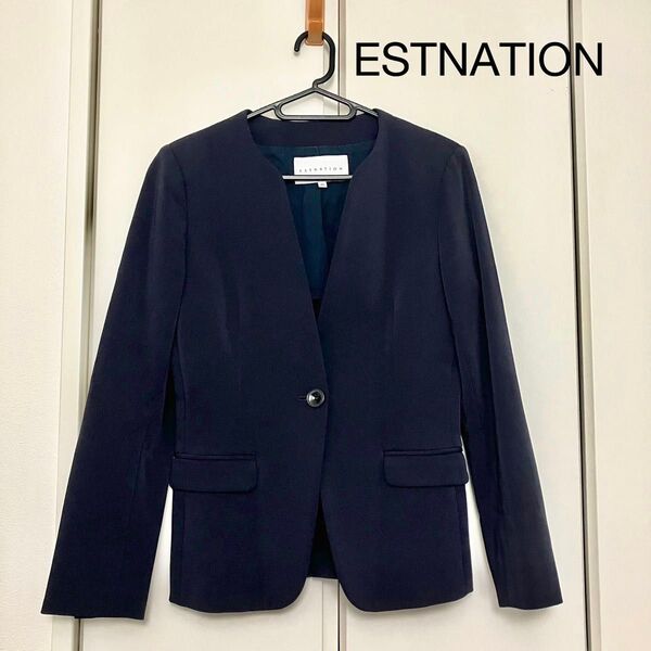 ESTNATION エストネーション ノーカラージャケット ネイビー
