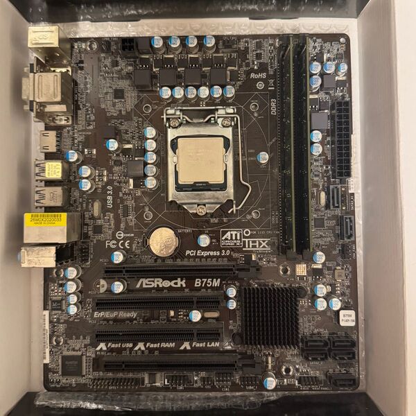 Asrock b75m+core i3 3240+メモリー4g×4(マザーボードcpuメモリセット)