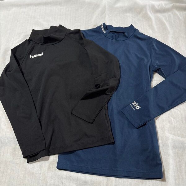 hummel Spazio 長袖アンダーウェア 黒 紺 2枚セット