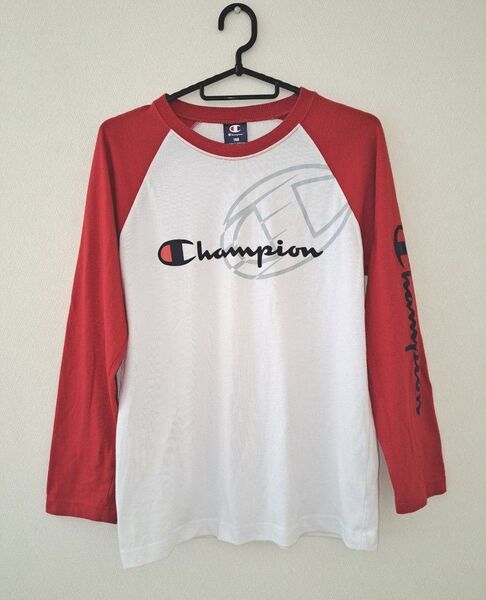 Champion 長袖Tシャツ 160サイズ ホワイト/レッド ロンT チャンピオン