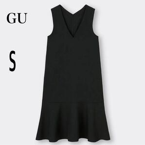 GU ジーユー マーメイド ジャンパー ワンピース ロング ワンピース 春コーデ ブラック Sサイズ 可愛い シンプル