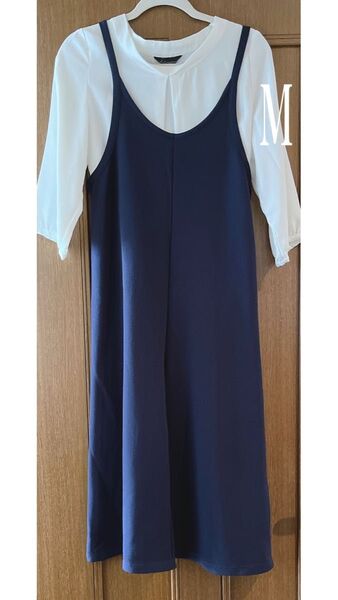 しまむら キャミソール サロペット ロンパース ネイビー 紺 Mサイズ 春 夏 オールインワン オーバーオール