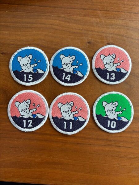 グンゼ スイミングスクール 進級ワッペン 15 14 13 12 11 10