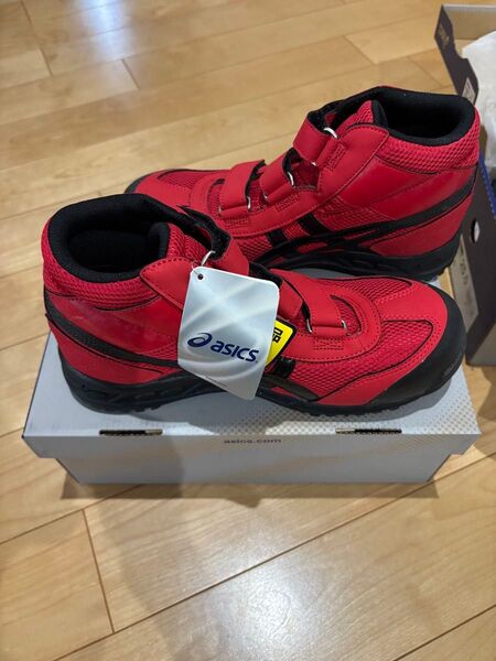 2足セットです! アシックス asics ハイカット安全靴 ウィンジョブ42S レッド 25.0cm 新品未使用 FIS42S