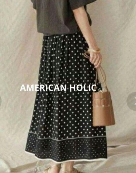 AMERICAN HOLIC アメリカンホリックパネル柄dotスカート