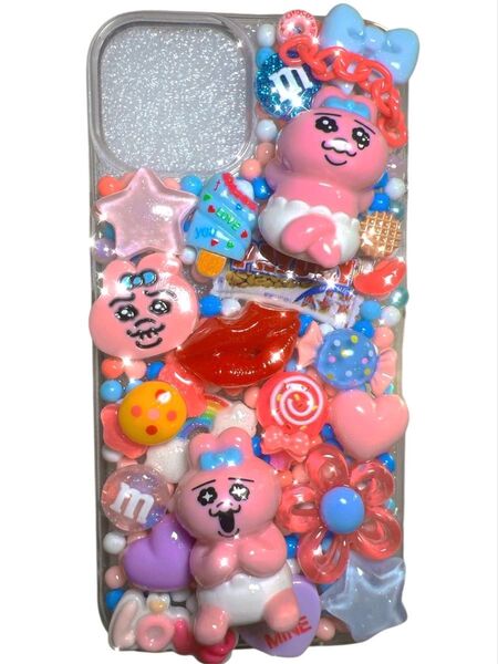 おぱんちゅうさぎ iPhoneケース デコ電 ギャル 派手 個性派 iPhone14 13