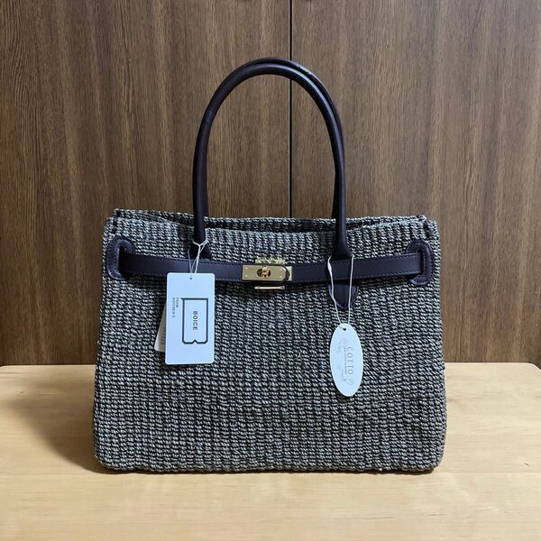 新品未使用品 定価2.3万 COTTO アバカトート かごバッグ ブラウン 完売品 最安値 ハンドバッグ レザー