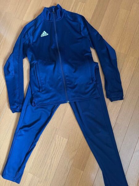 adidas アディダス ジャージ セットアップ 上下セット S 160 ネイビー