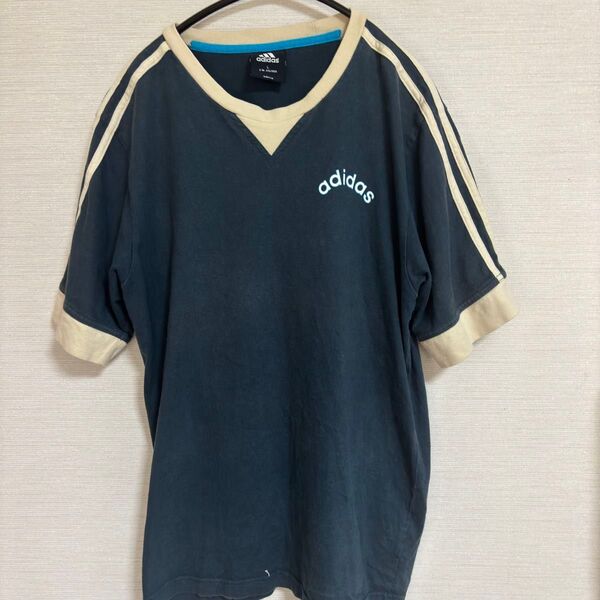 90s アディダス adidas Tシャツ ビンテージ ネイビー