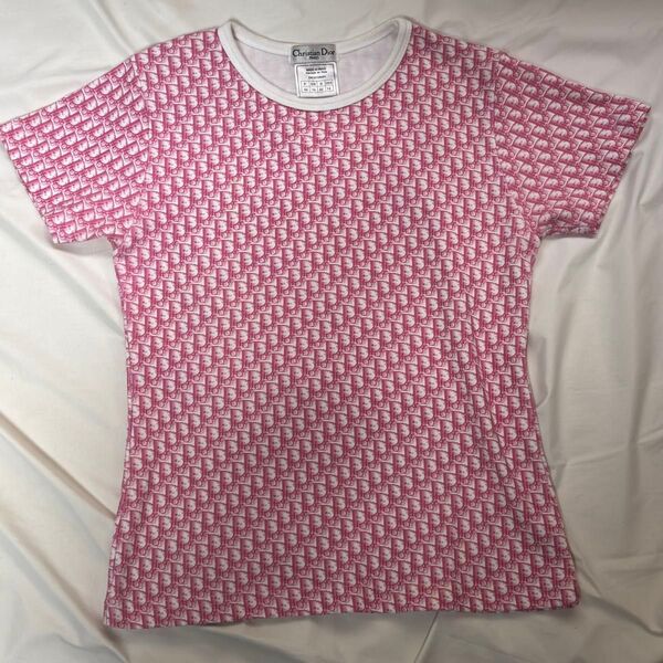 Dior ディオール トロッター ピンク Tシャツ ロゴ柄 総柄 y2k