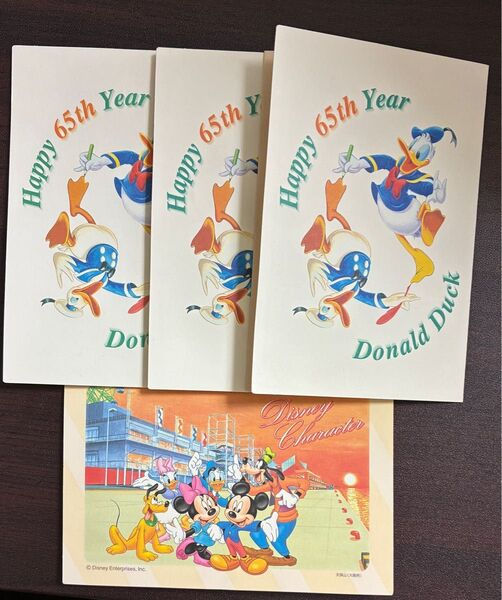未使用品 ドナルドダック 生誕65周年記念 ポストカードDisny ポストカード 関西シリーズ セット はがき 50円切手21枚分