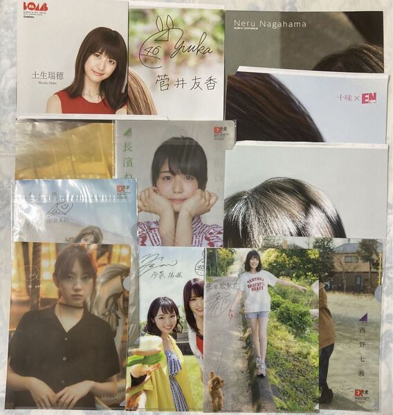 新品 非売品 アイドル ポスター クリアファイル まとめ 乃木坂46 欅坂46 ENteam EX大衆付録 菅井友香 堀未央奈