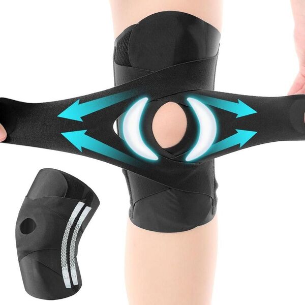 膝専用 サポーター 薄手 3D立体構造 高通気性 伸縮性 左右兼用 XL 1枚