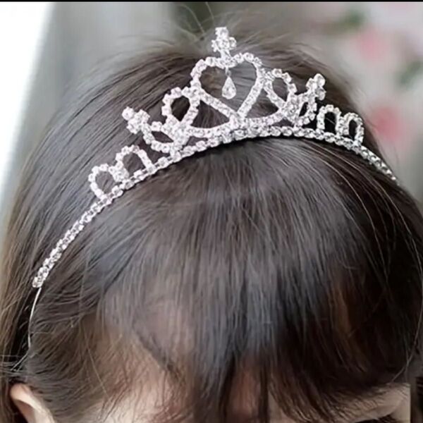(未使用)キラキラハート形ティアラカチューシャ 結婚式、誕生日、プリンセス
