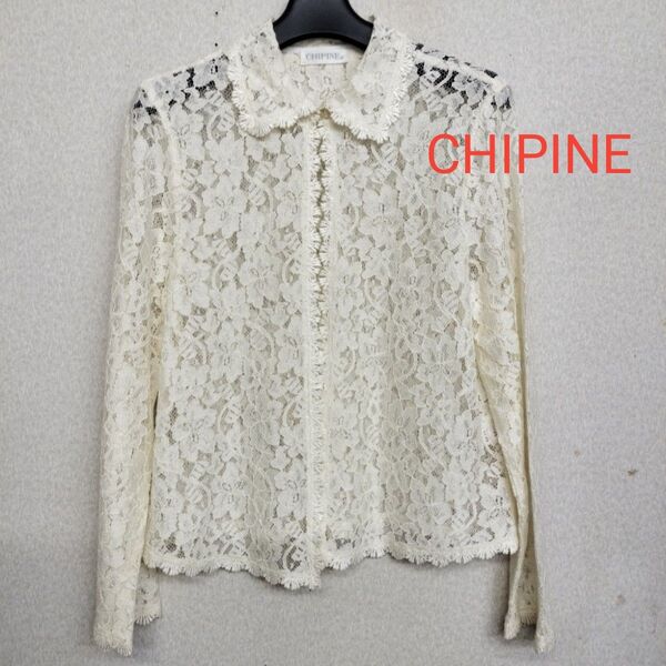 CHIPINE 総レースカーディガンオフホワイト・アイボリー