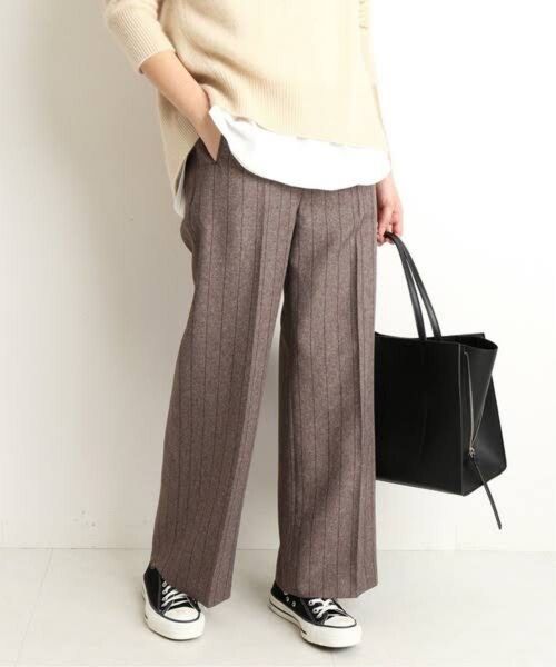【SLOBE IENA】スローブイエナ PE ストレートパンツ ブラウン イージーパンツ スラックス 38サイズ Mサイズ