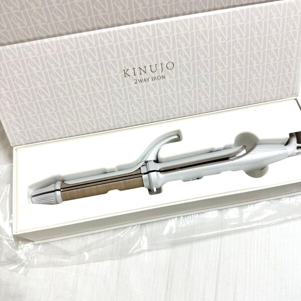 【新品未使用】KINUJO 2WAYストレート&カールへアイロン 約26mm/約120~200℃ 2W01 絹女