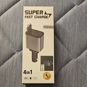 4in1 車載充電器 ケーブルセット 急速充電 iOS