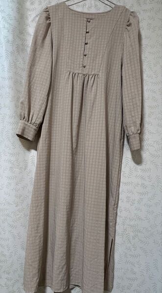 NATURAL BEAUTY BASIC チェック柄 長袖ワンピース M
