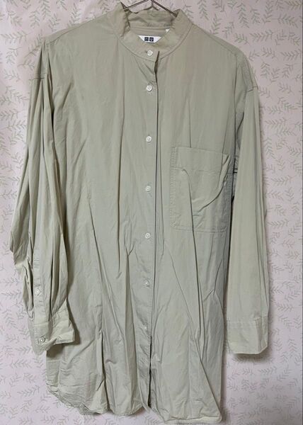 UNIQLO U 長袖シャツ M ライトグリーン