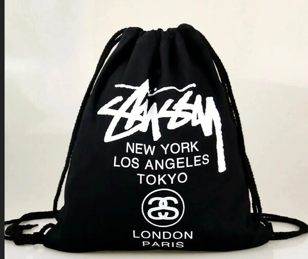 STUSSY 男女兼用新品未使用 ナップサックリュックバックパック ブラツク