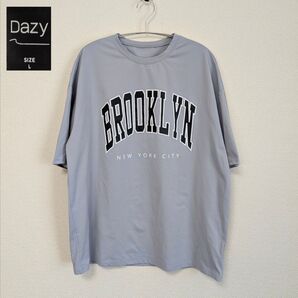 Dazy グレー Tシャツ Lサイズ BROOKLYN オーバーサイズ 半袖 シーン Tシャツ 半袖Tシャツ 半袖 L レディース