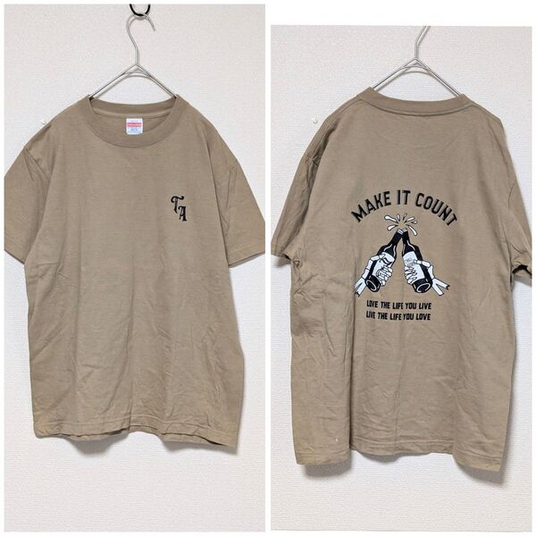 United Athle ベージュ Tシャツ 半袖 バックプリント メンズ M Tシャツ 半袖Tシャツ 半袖