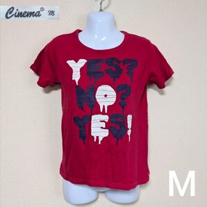 Cinema M 赤 Tシャツ YES? NO? YES! 半袖 レディース 半袖Tシャツ