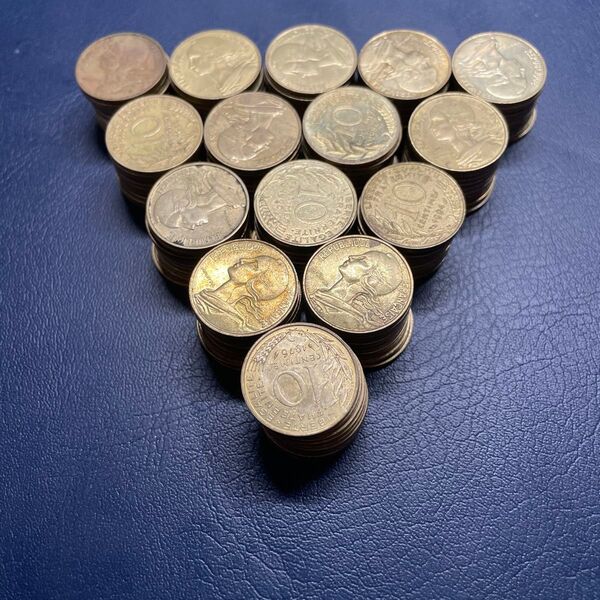 フランス 10サンチーム硬貨 150枚まとめ 旧貨幣 古銭