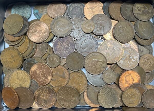 大型銅銭まとめ 1170g 外国硬貨 旧硬貨 日本古銭 など 古銭 アンティークコイン