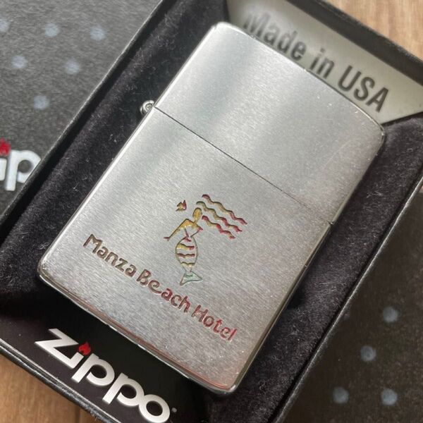 【USED美品】zippo 1989年vintage 沖縄万座ビーチホテル企業物 オイルライター