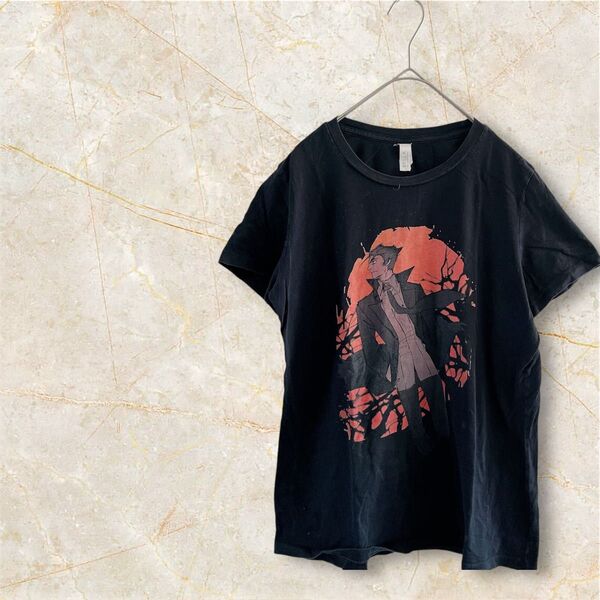 BELLA アートプリント 半袖Tシャツ 黒 カットソー 古着 プリント 半袖Tシャツ