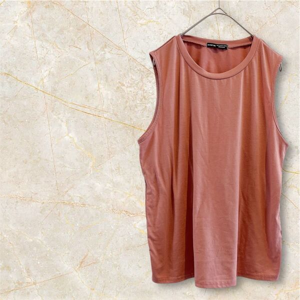 SHEIN 【M】ピンク ノースリーブ Tシャツ チュニックカットソー タンクトップ