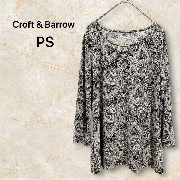 《値下げしました!》Croft & Barrow ペイズリー柄五分袖チュニック PS チュニック