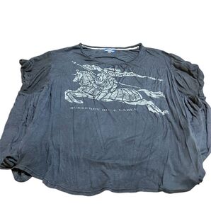 BURBERRY BLUE LABEL 半袖カットソー ネイビー騎士ロゴ